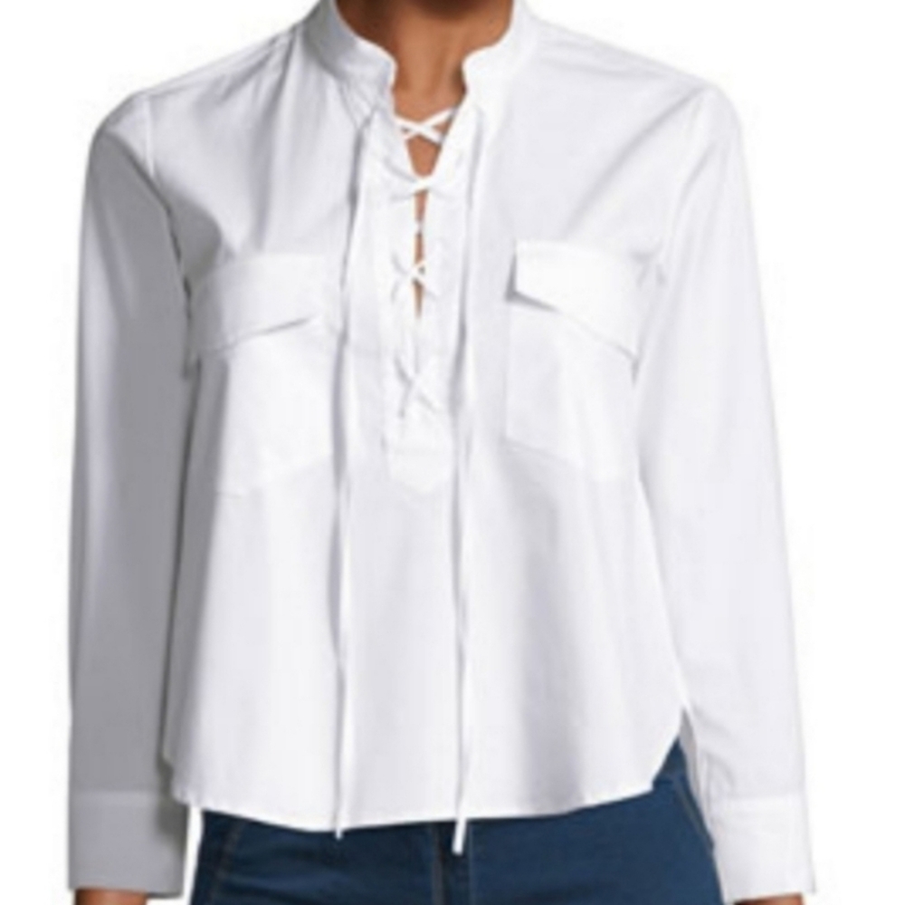 MADEWELL Poplin White Cotton Blouse Top Size XXS